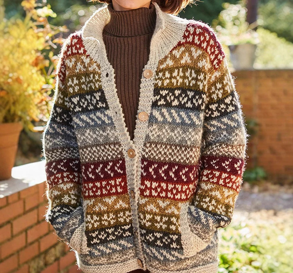 Tamsin | Women's Fair Isle Chunky Cardigan