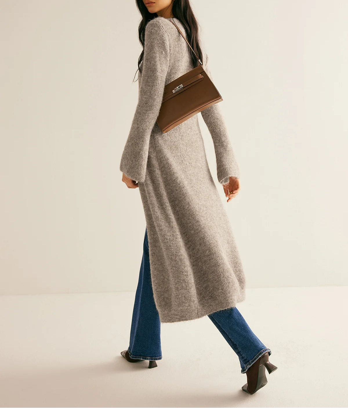 Lorena | Women's V-Neck Button Sweater Dress