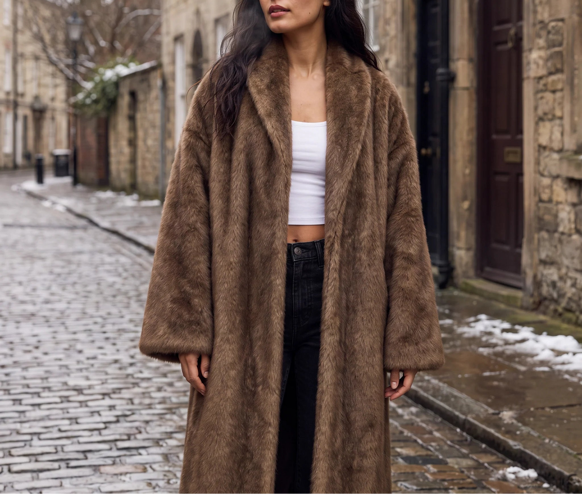 Vianne | Women's Faux Fur Coat - Longline