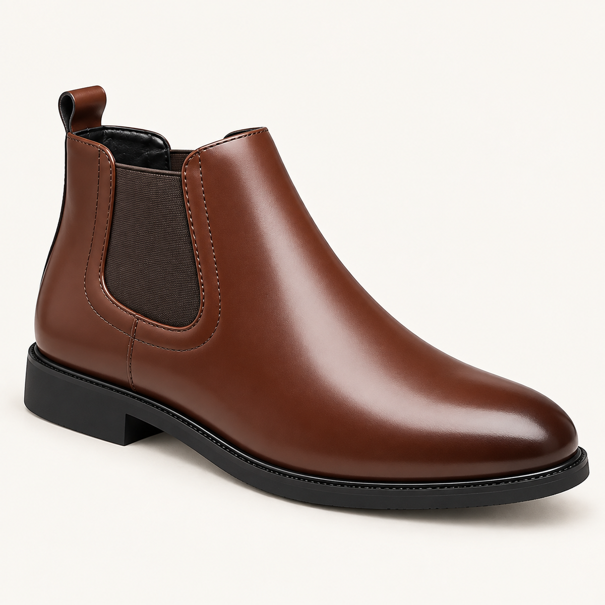 Marcus | Men's Chelsea Boots — Dark Brown Slip-On Ankle Boots