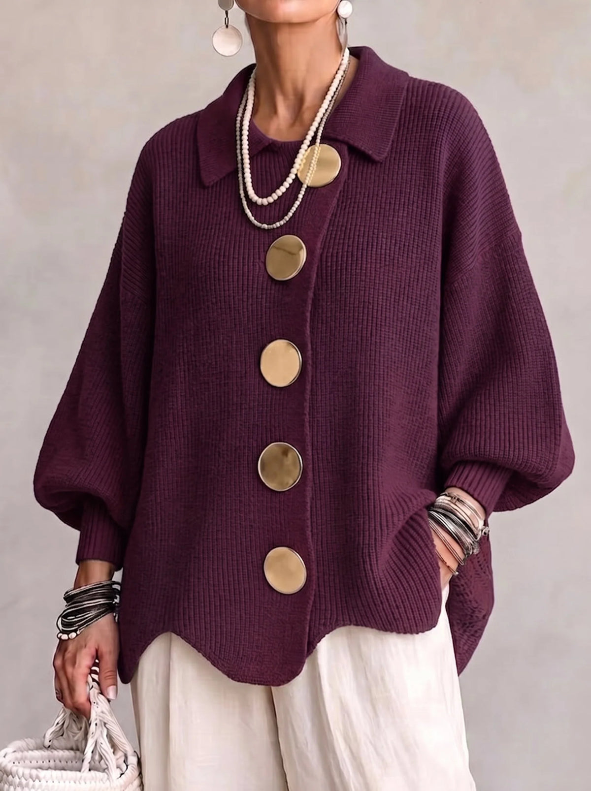 Mireya | Women's Oversized Collared Cardigan