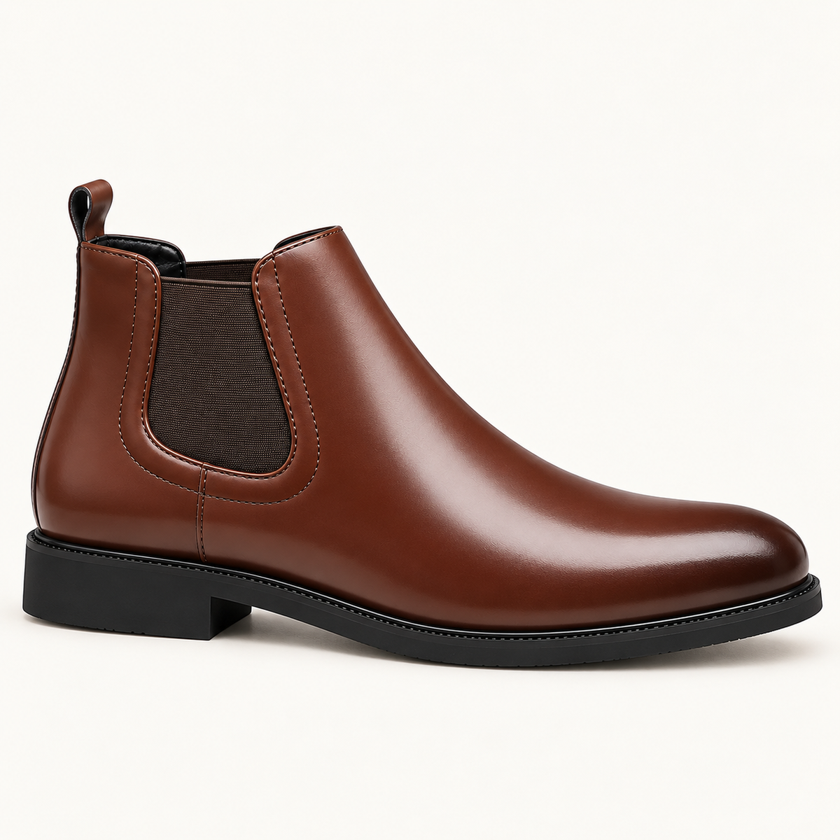 Marcus | Men's Chelsea Boots — Dark Brown Slip-On Ankle Boots