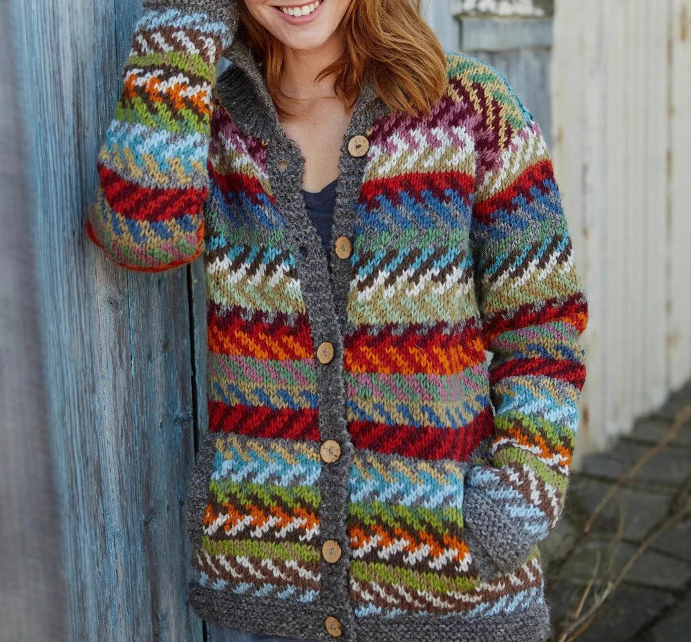 Tamsin | Women's Fair Isle Chunky Cardigan
