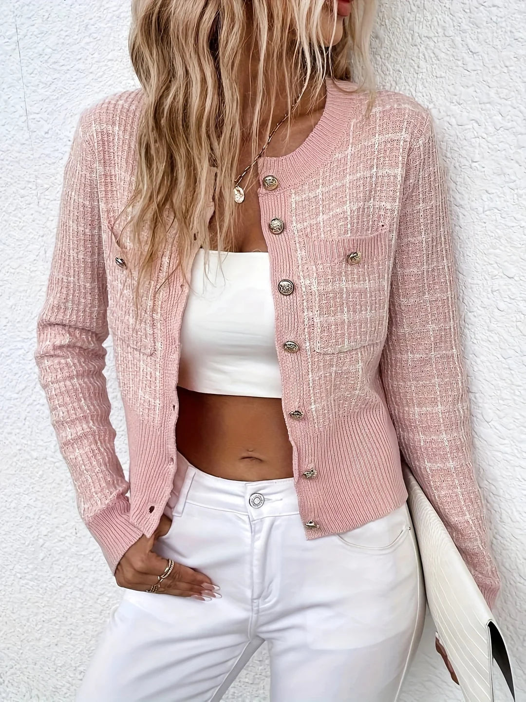 Verena | Women's Houndstooth Knit Cardigan