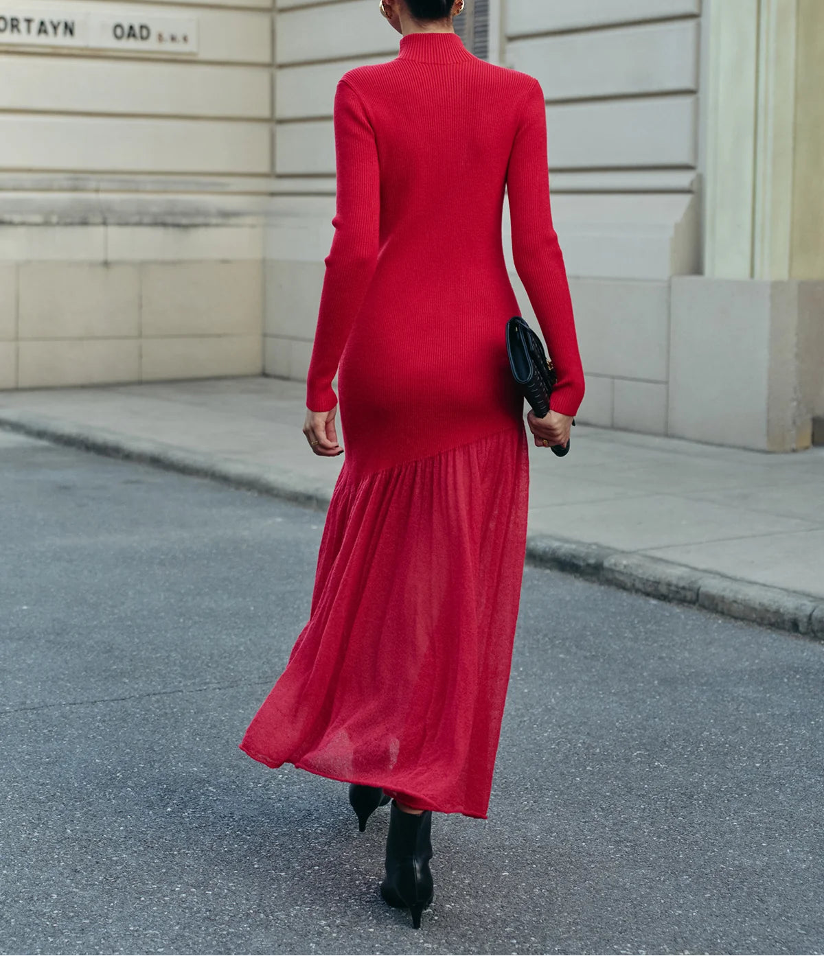 Sorelia | Women's Mock Neck Pleated Sweater Dress