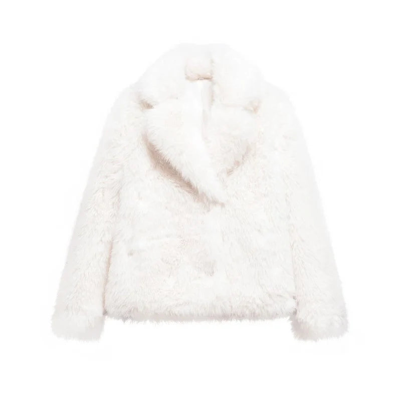 Liorenne | Women's Faux Fur Coat with Plush Collar