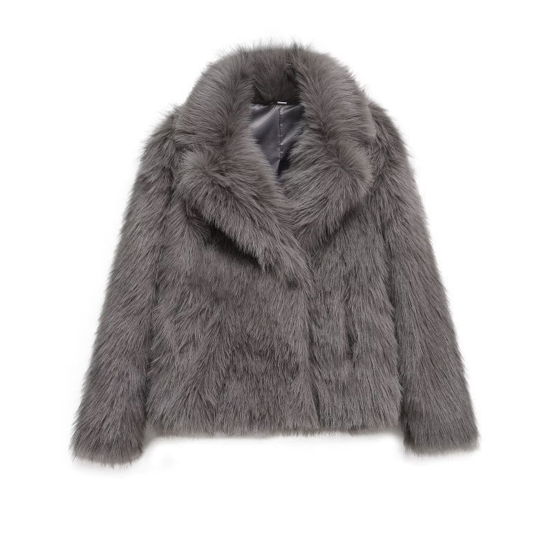 Liorenne | Women's Faux Fur Coat with Plush Collar