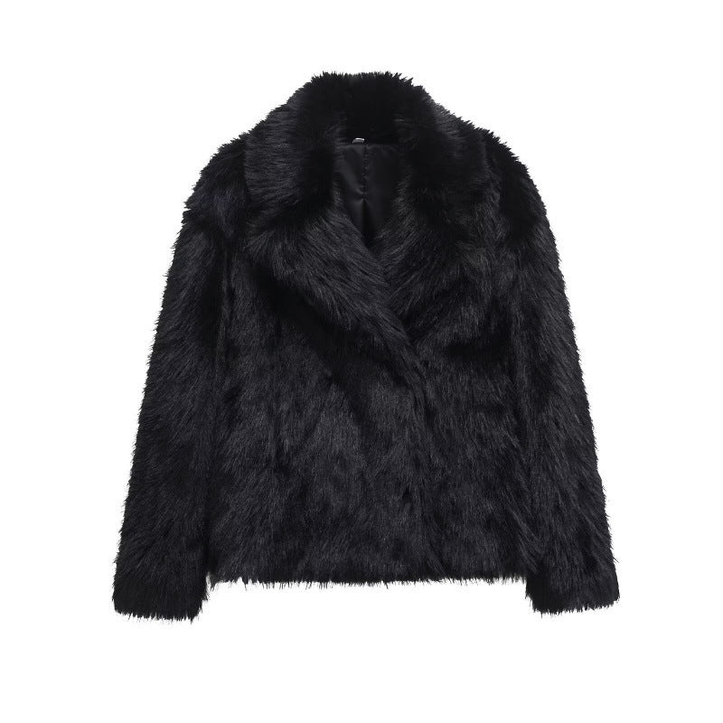 Liorenne | Women's Faux Fur Coat with Plush Collar