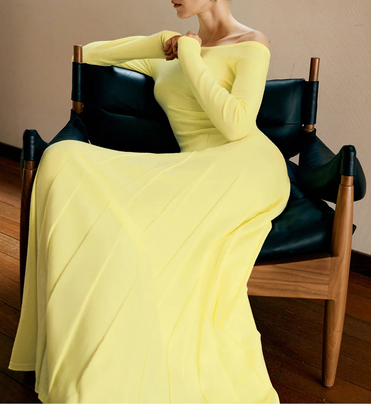 Arielle | Women's Off-Shoulder Pleated Sweater Dress
