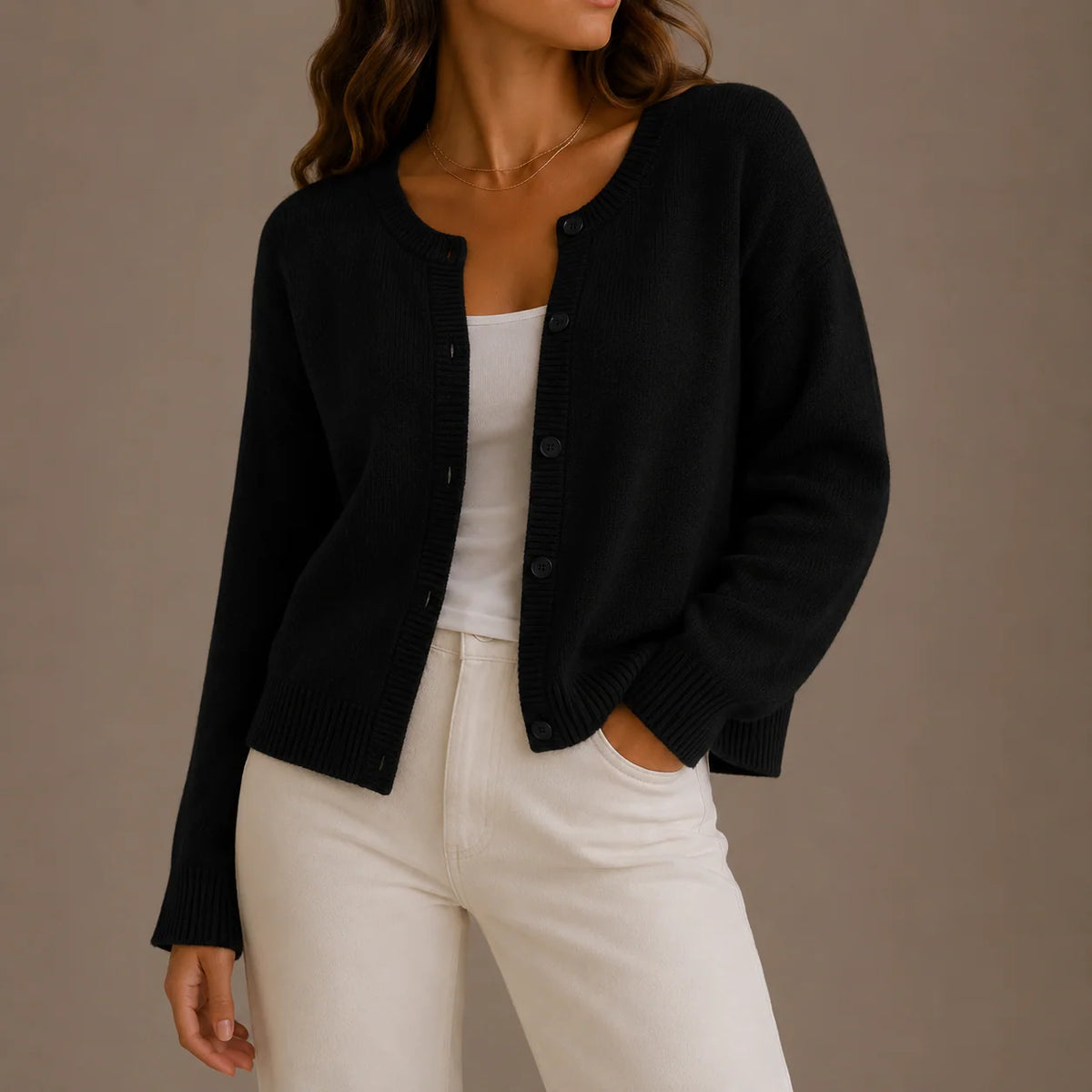 Marlisse | Women's Round-Neck Knit Cardigan