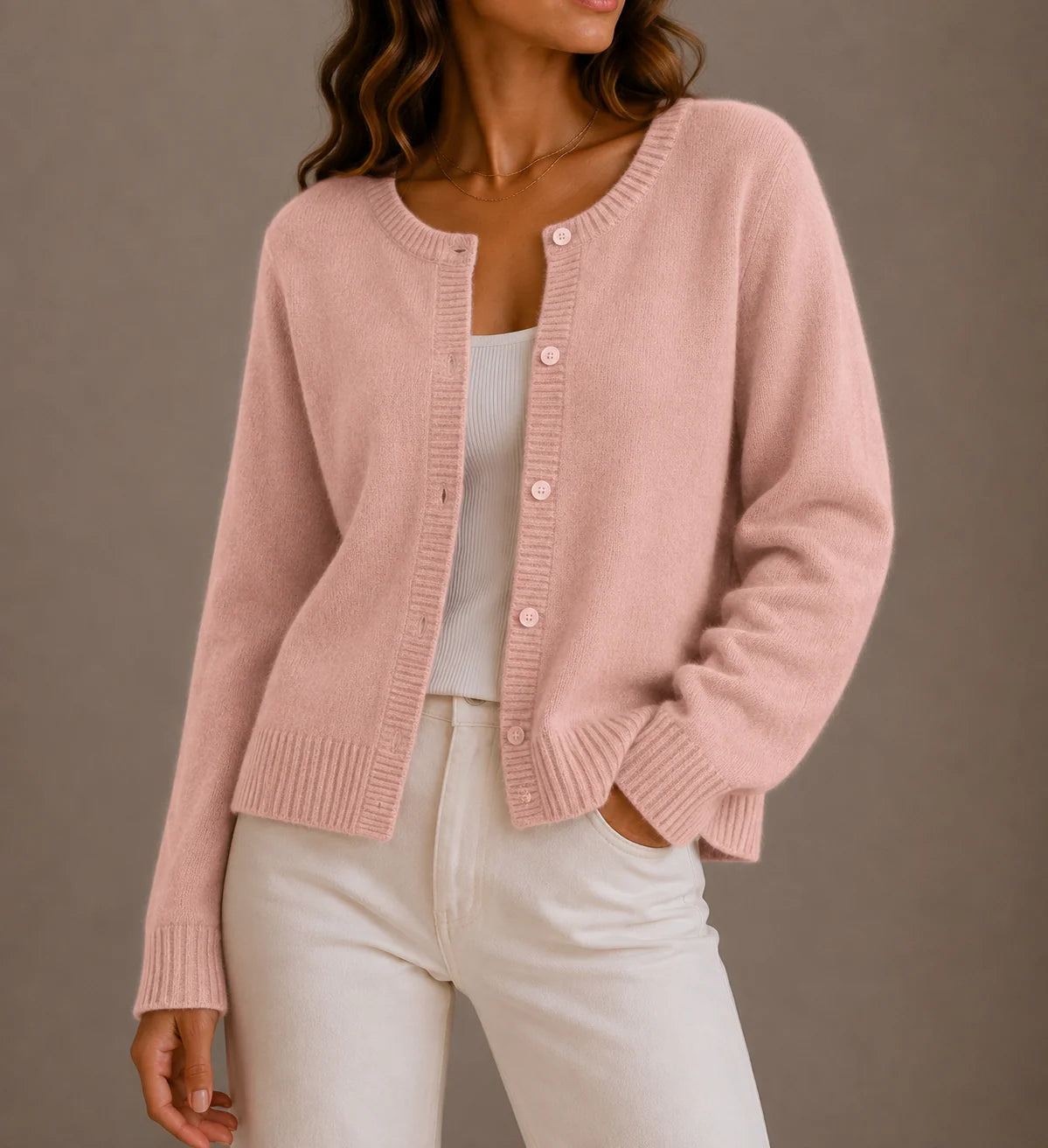 Marlisse | Women's Round-Neck Knit Cardigan