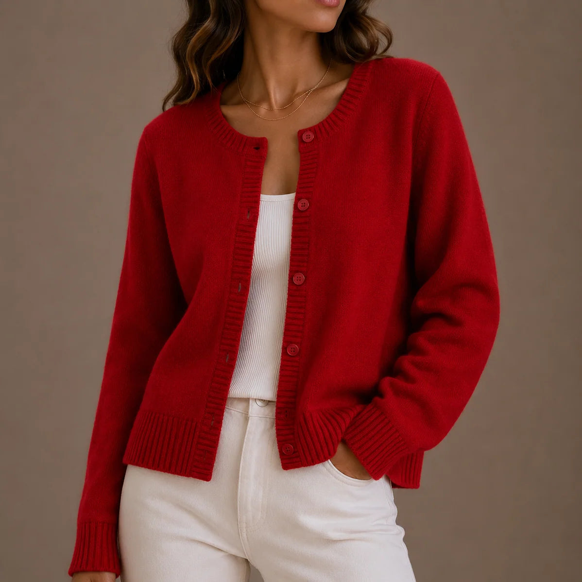 Marlisse | Women's Round-Neck Knit Cardigan