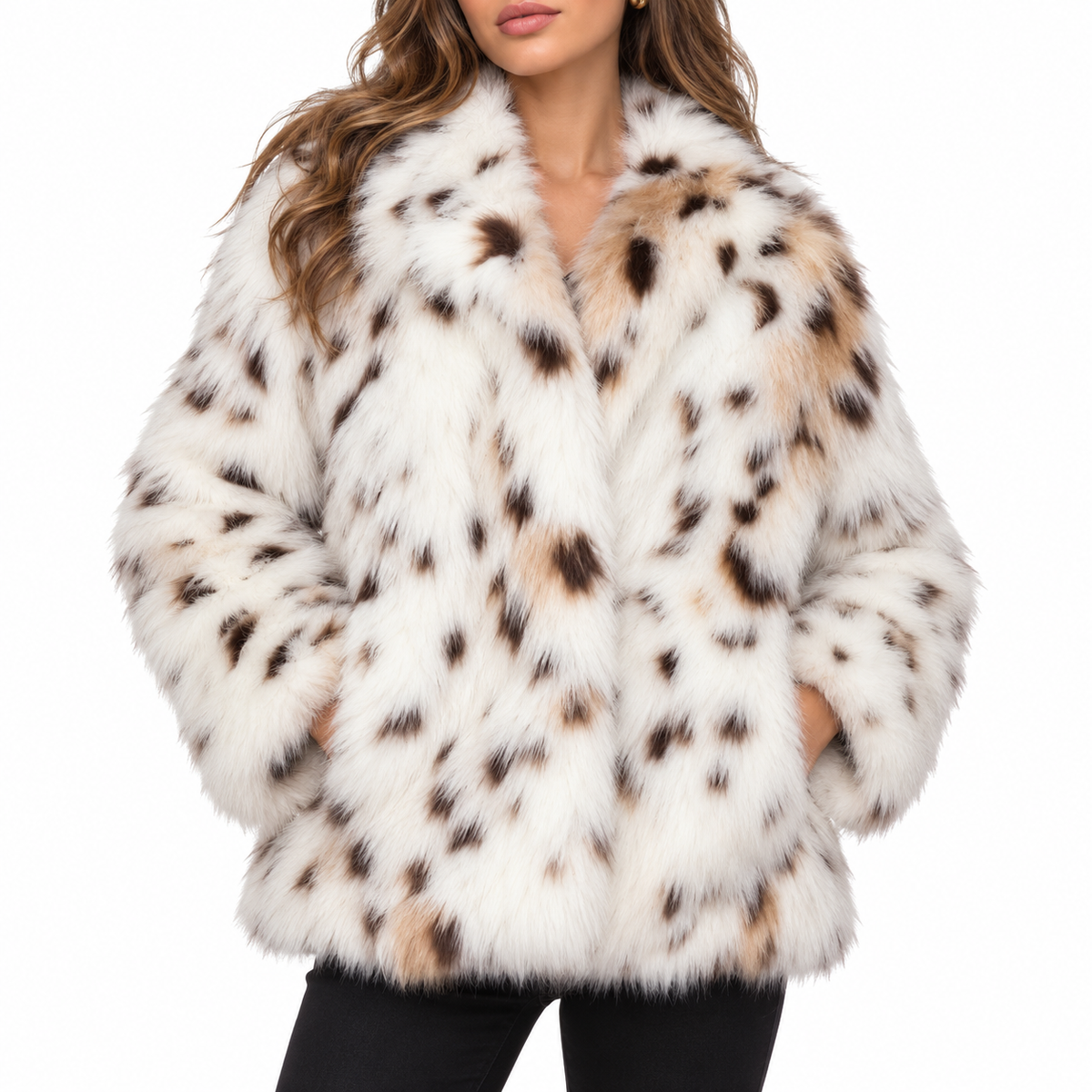Ambrine | Women's Faux Fur Coat in Leopard Print