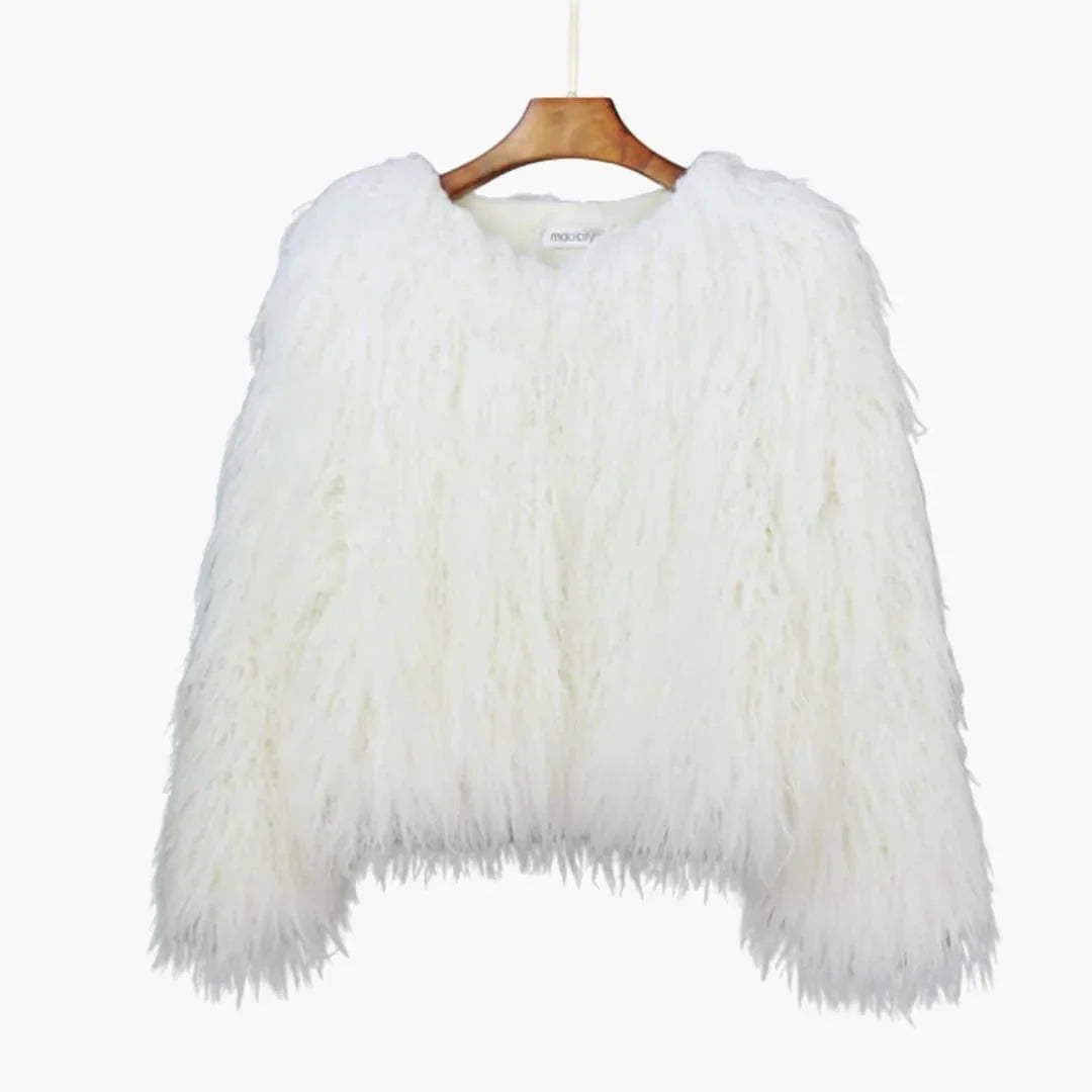Lunessa | Women's Faux Fur Coat with Textured Finish
