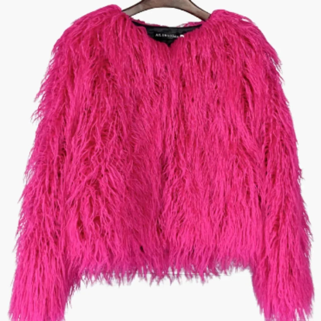 Lunessa | Women's Faux Fur Coat with Textured Finish