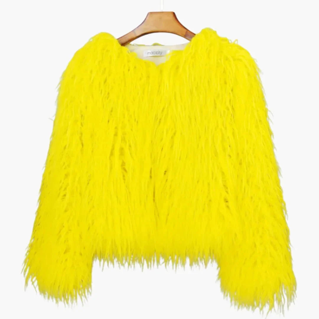 Lunessa | Women's Faux Fur Coat with Textured Finish