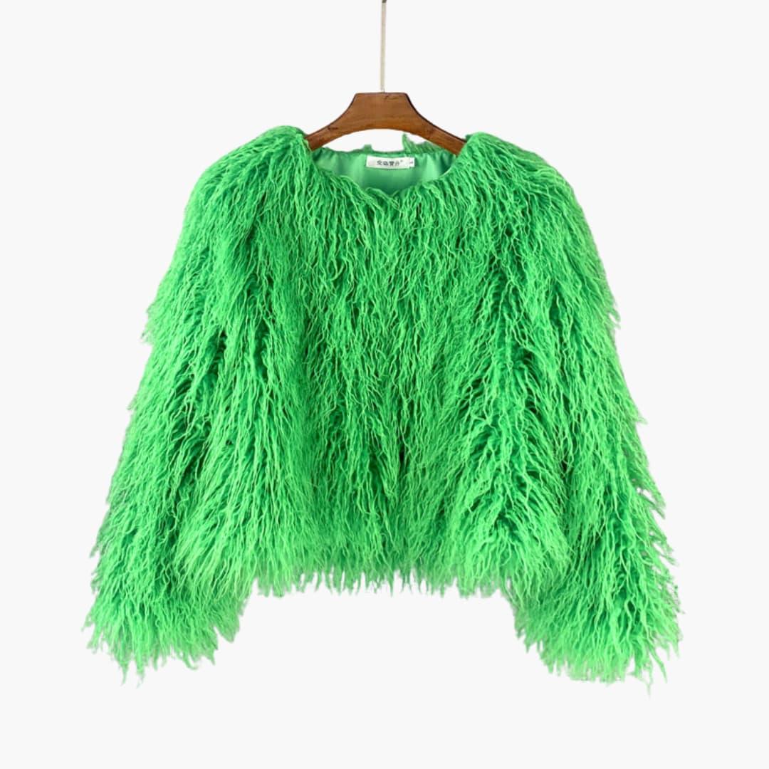 Lunessa | Women's Faux Fur Coat with Textured Finish