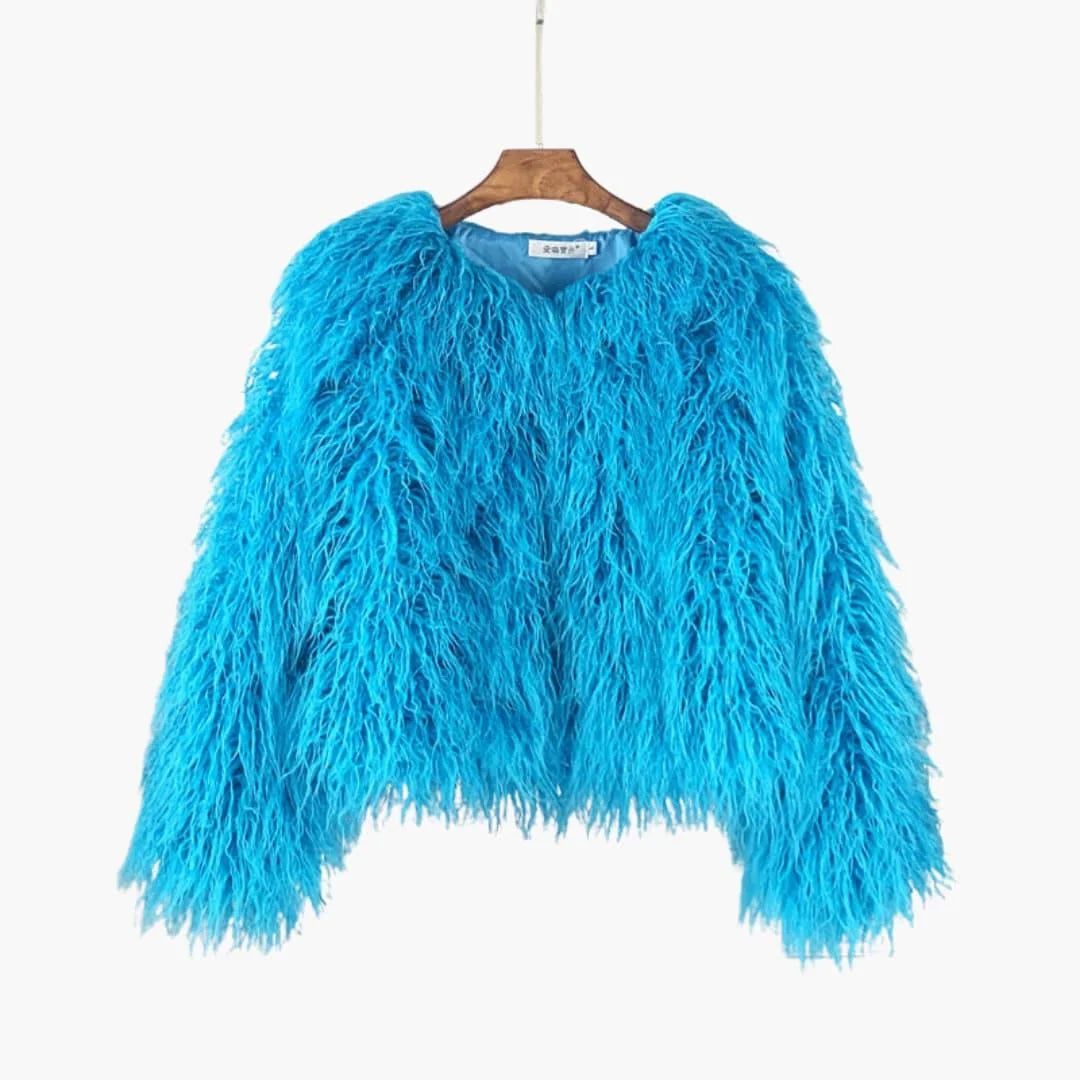 Lunessa | Women's Faux Fur Coat with Textured Finish