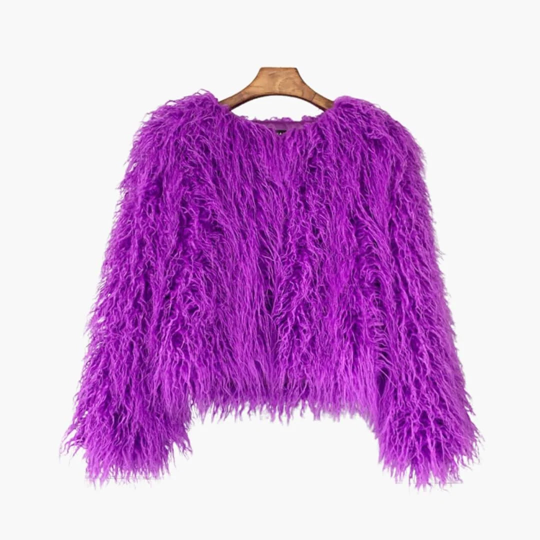 Lunessa | Women's Faux Fur Coat with Textured Finish