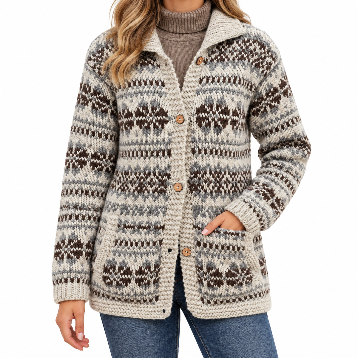 Tamsin | Women's Fair Isle Chunky Cardigan