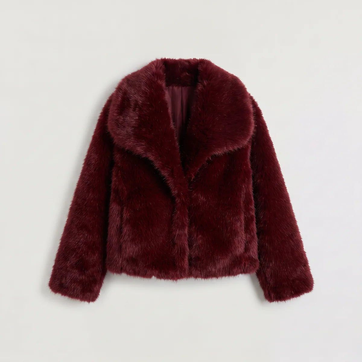 Maevine | Women's Faux Fur Coat with Wide Collar