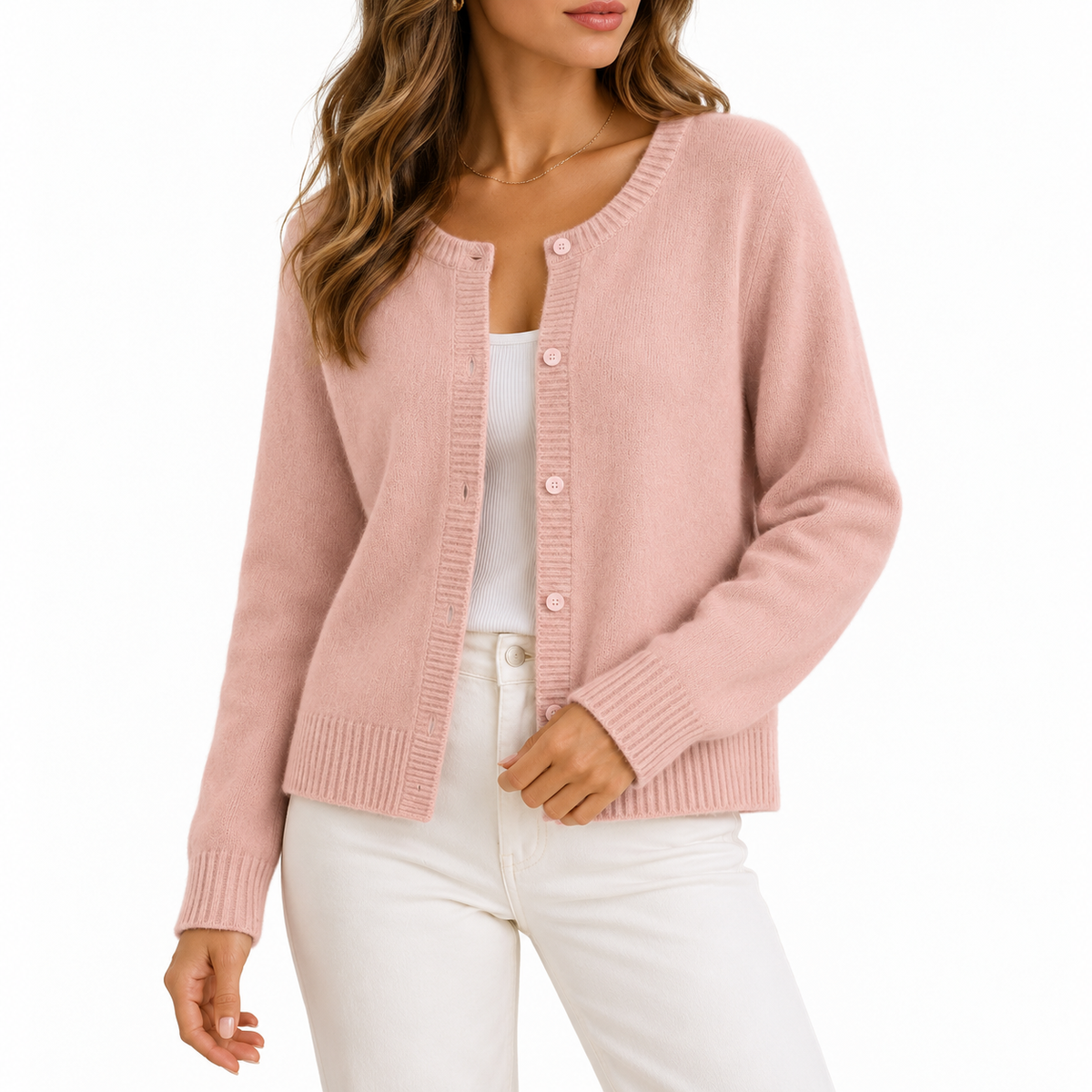 Marlisse | Women's Round-Neck Knit Cardigan