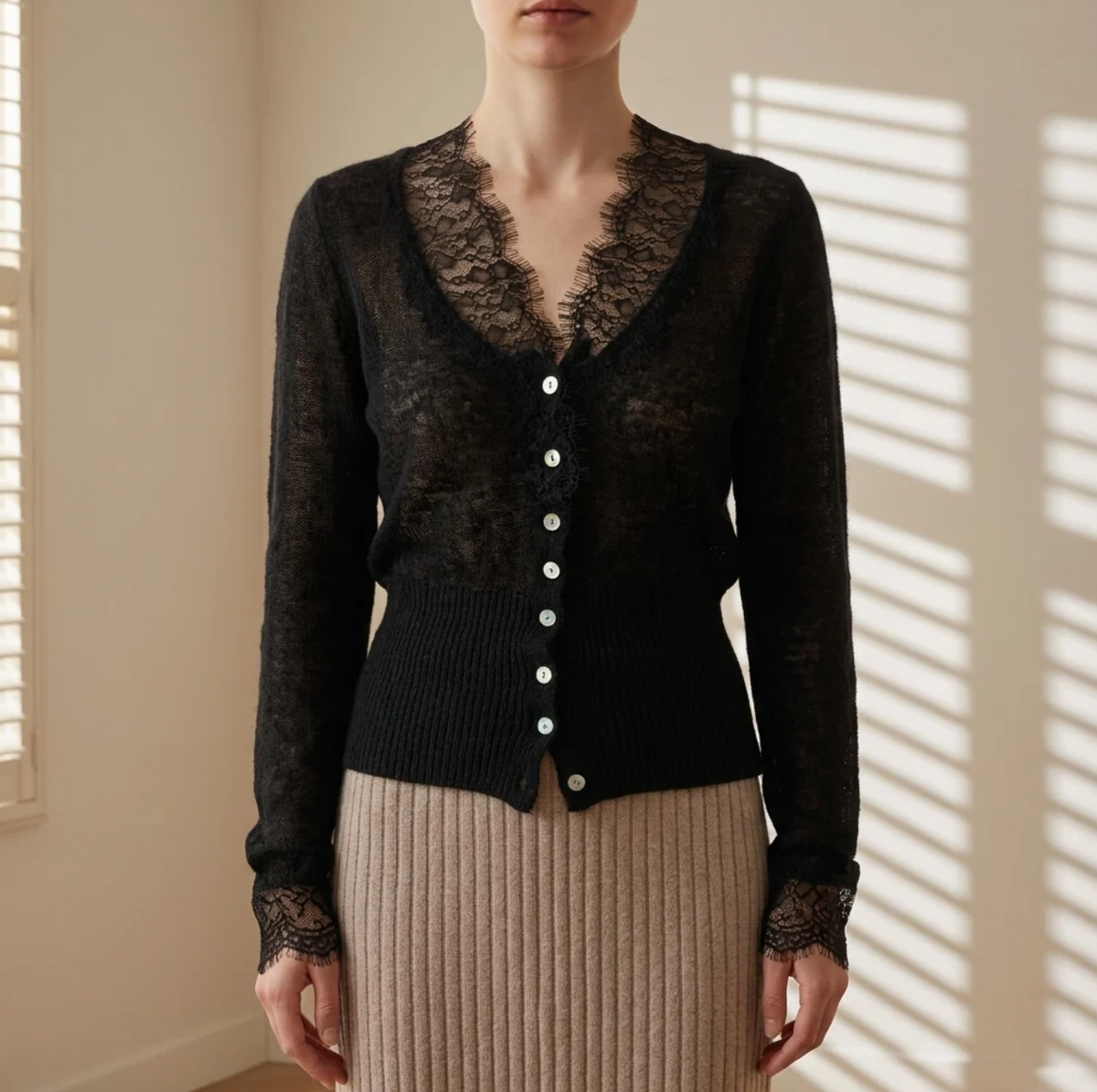 Rosalie | Women's Lace Patchwork Cardigan