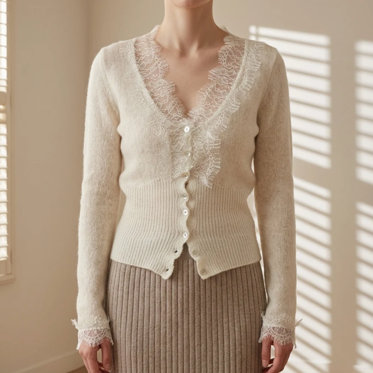 Rosalie | Women's Lace Patchwork Cardigan