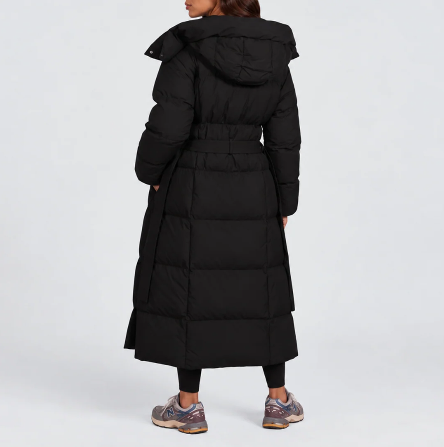 Nerina | Women's Long Puffer Coat with Hood & Belt