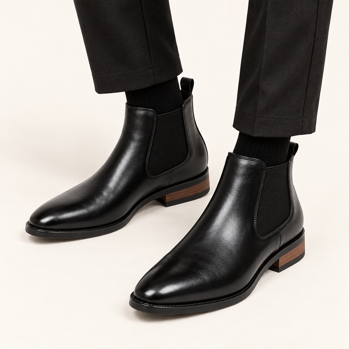 Nathaniel Chelsea boots worn with trousers