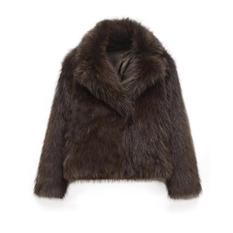 Liorenne | Women's Faux Fur Coat with Plush Collar