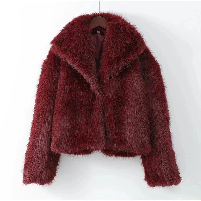 Celianne | Women's Faux Fur Coat with Statement Collar