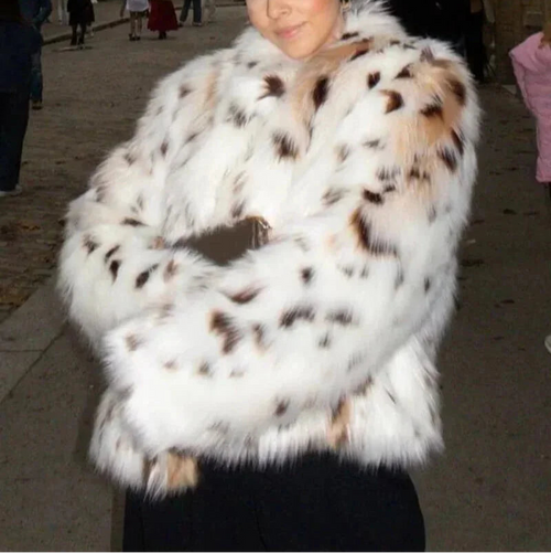 Ambrine | Women's Faux Fur Coat in Leopard Print