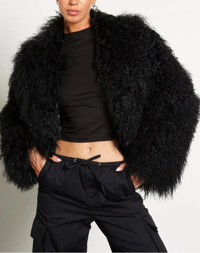 Tavielle | Women's Faux Fur Coat with Teddy Texture