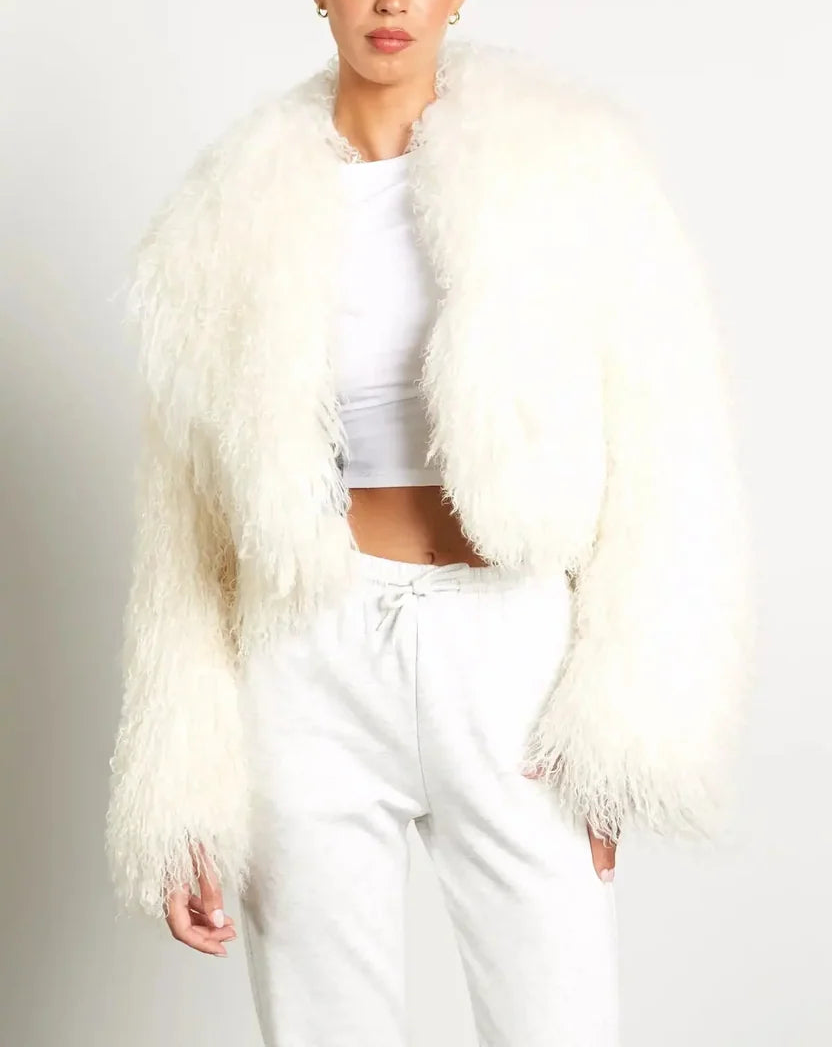 Tavielle | Women's Faux Fur Coat with Teddy Texture