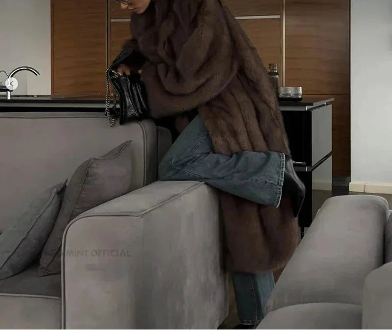 Elviane | Women's Faux Fur Coat with Detachable Hood