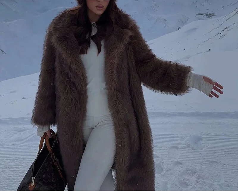 Elviane | Women's Faux Fur Coat with Detachable Hood