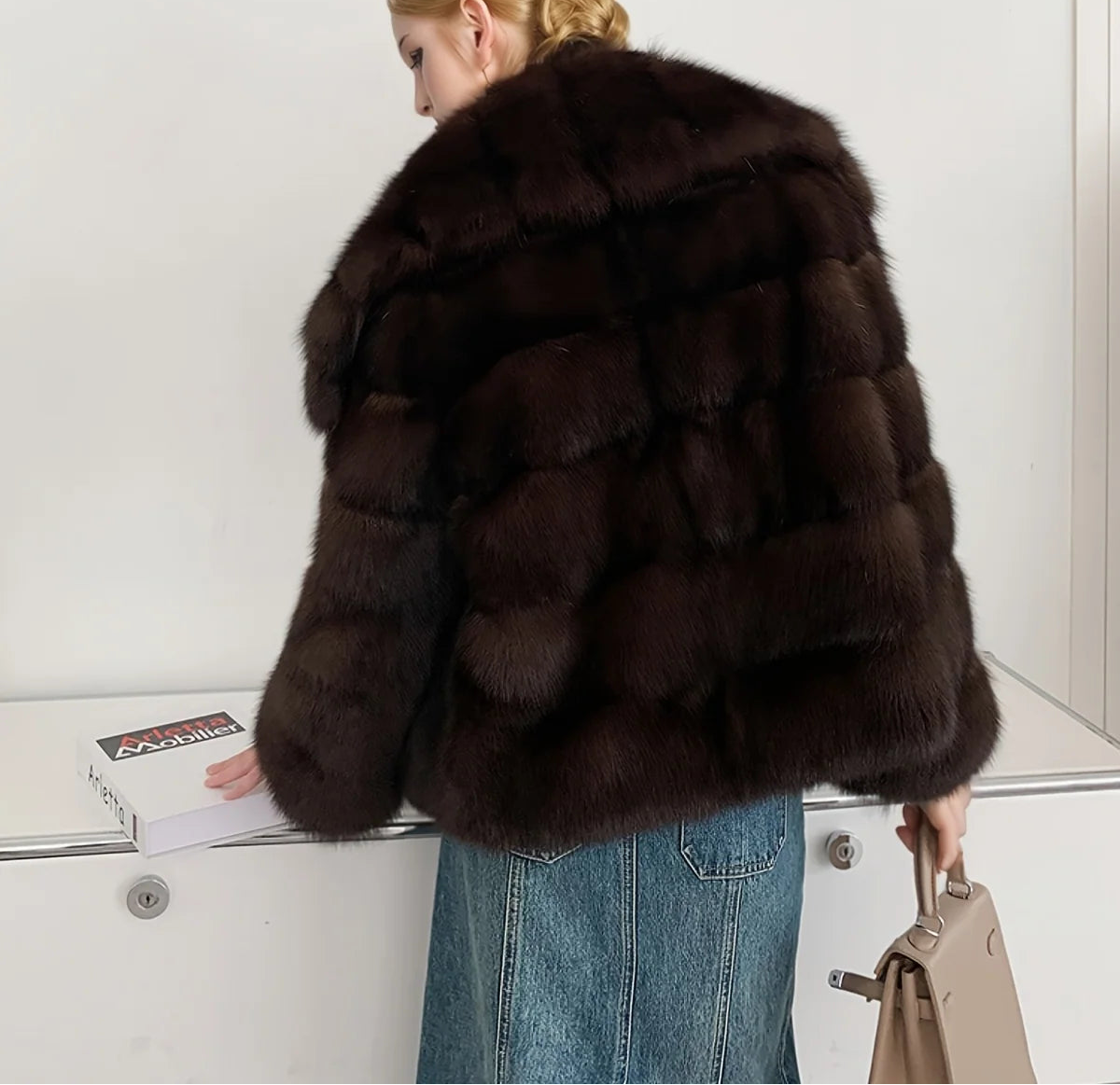 Orliane | Women's Faux Fur Coat with Statement Sleeves