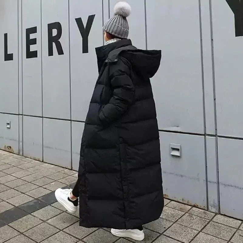 Maelle | Women's Long Puffer Coat with Removable Hood